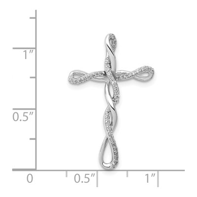 14K White Gold 1/6 ct tw Diamond Twisted Cross Slide Pendant – view 4