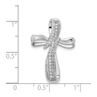 14K White Gold 1/4 ct tw Diamond Cross Slide Pendant – view 5