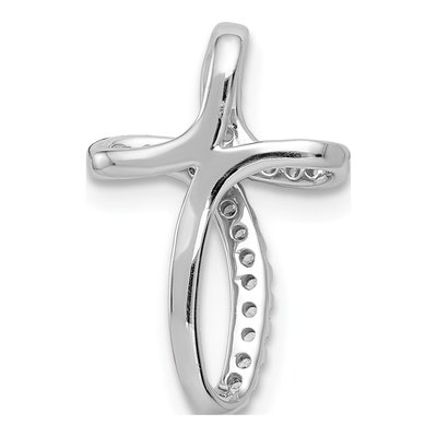10K White Gold 1/15 ct tw Diamond Cross Slide Pendant – view 3