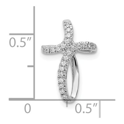 10K White Gold 1/15 ct tw Diamond Cross Slide Pendant – view 4