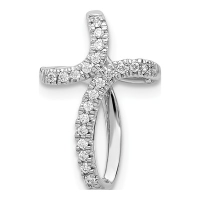 10K White Gold 1/15 ct tw Diamond Cross Slide Pendant