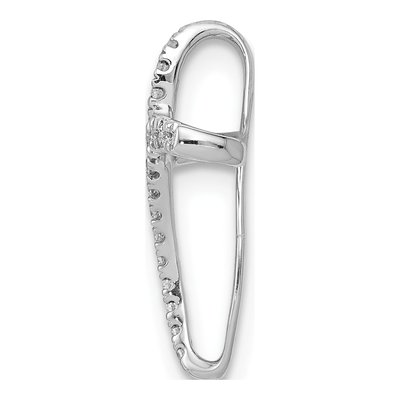 14K White Gold 1/15 ct tw Diamond Cross Omega Slide Pendant – view 3