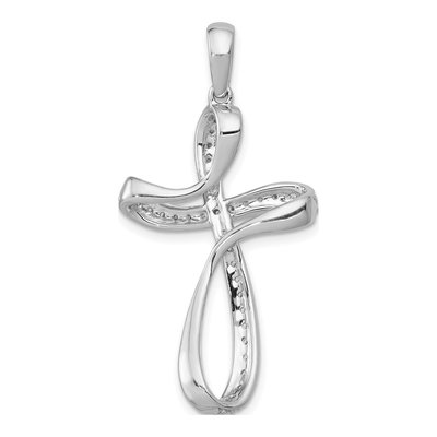 14K White Gold 1/5 ct tw Diamond Cross Pendant – view 4