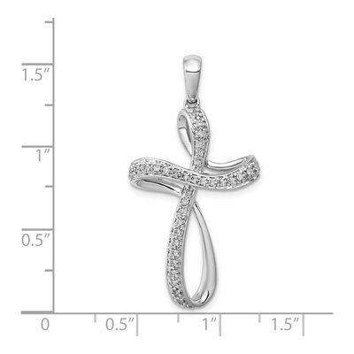 14K White Gold 1/5 ct tw Diamond Cross Pendant – view 5