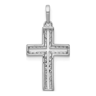 14K White Gold 1/8 ct tw Diamond Cross Pendant – view 4