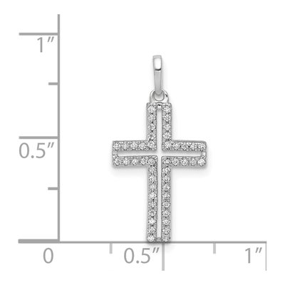 14K White Gold 1/8 ct tw Diamond Cross Pendant – view 5