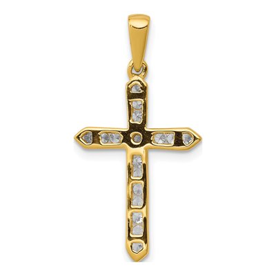 14K Yellow Gold 1/4 ct tw Diamond Cross Pendant – view 4