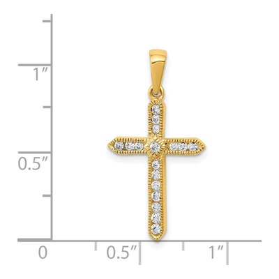 14K Yellow Gold 1/4 ct tw Diamond Cross Pendant – view 5