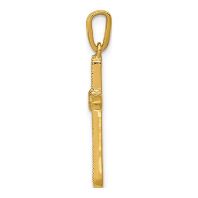 14K Yellow Gold 1/4 ct tw Lab-Grown Diamond Cross Pendant – view 3