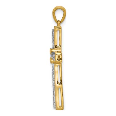 14K Yellow Gold 1/3 ct tw Diamond Cross Pendant – view 2