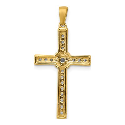 14K Yellow Gold 1/3 ct tw Diamond Cross Pendant – view 3