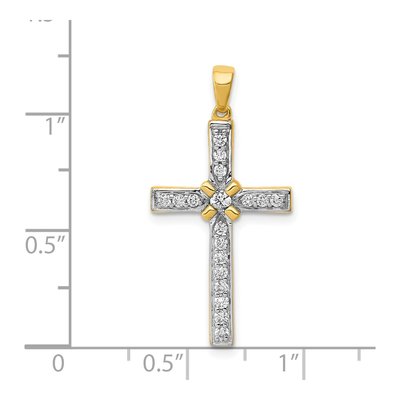 14K Yellow Gold 1/3 ct tw Diamond Cross Pendant – view 4