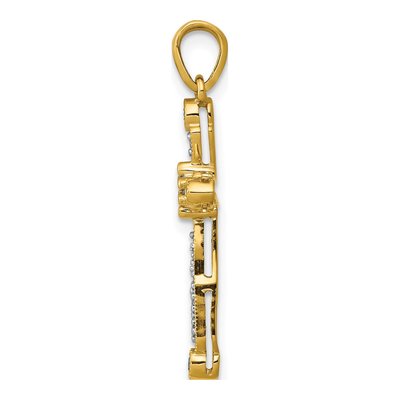 14K Yellow Gold 1/5 ct tw Diamond Cross Pendant – view 3