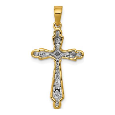 14K Yellow Gold 1/5 ct tw Diamond Cross Pendant – view 4