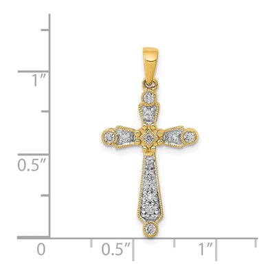 14K Yellow Gold 1/5 ct tw Diamond Cross Pendant – view 5