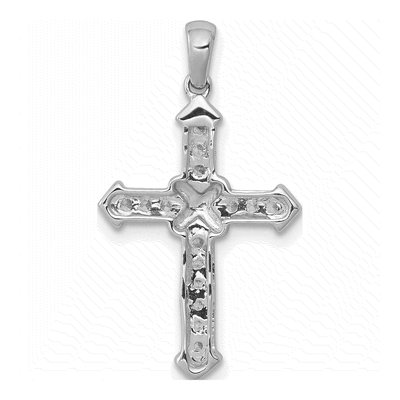 14K White Gold 1/6 ct tw Lab-Grown Diamond Cross Pendant – view 4