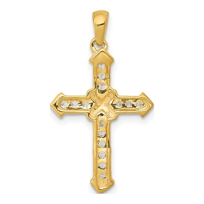 14K Yellow Gold 1/5 ct tw Diamond Cross Pendant – view 4
