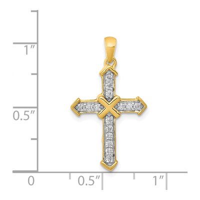 14K Yellow Gold 1/5 ct tw Diamond Cross Pendant – view 5