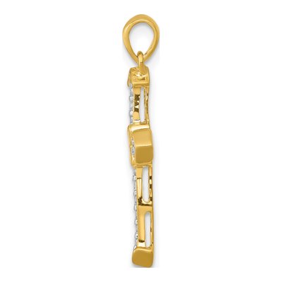 14K Yellow Gold 1/6 ct tw Lab-Grown Diamond Cross Pendant – view 3