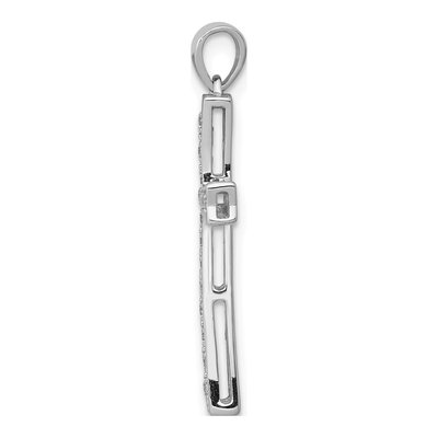 10K White Gold 1/5 ct tw Diamond Cross Pendant – view 2