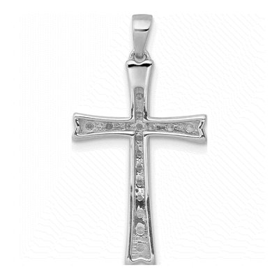 10K White Gold 1/5 ct tw Diamond Cross Pendant – view 3