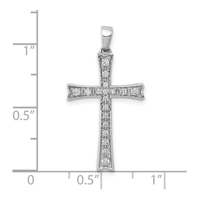 10K White Gold 1/5 ct tw Diamond Cross Pendant – view 4
