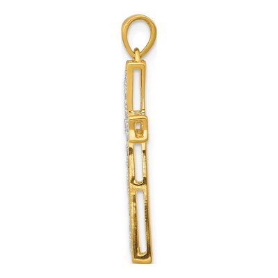 10K Yellow Gold 1/5 ct tw Diamond Cross Pendant – view 2
