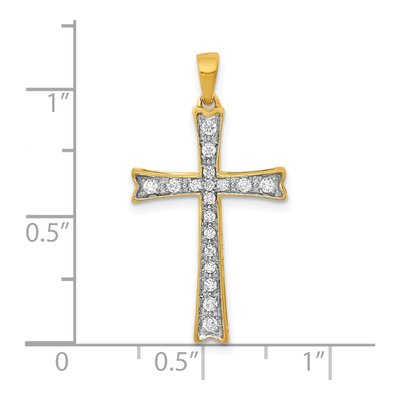 10K Yellow Gold 1/5 ct tw Diamond Cross Pendant – view 4
