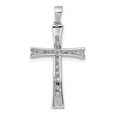 14K White Gold 1/5 ct tw Diamond Cross Pendant – view 4