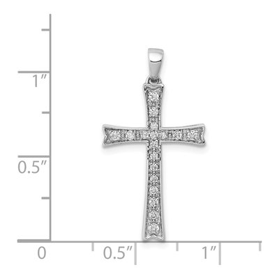 14K White Gold 1/5 ct tw Diamond Cross Pendant – view 5