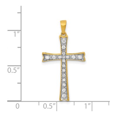 14K Yellow Gold 1/5 ct tw Diamond Cross Pendant – view 5