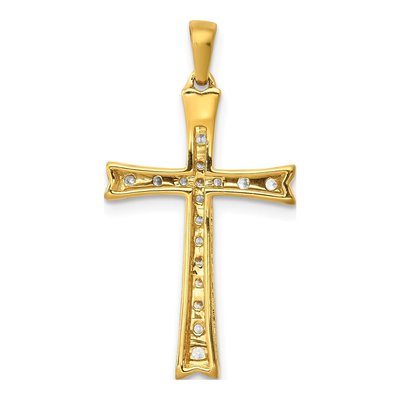 14K Yellow Gold 1/5 ct tw Lab-Grown Diamond Cross Pendant – view 4