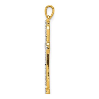 10K Yellow Gold Diamond Cross Pendant – view 2