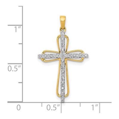 10K Yellow Gold Diamond Cross Pendant – view 4