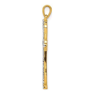 14K Yellow Gold Diamond Cross Pendant – view 3