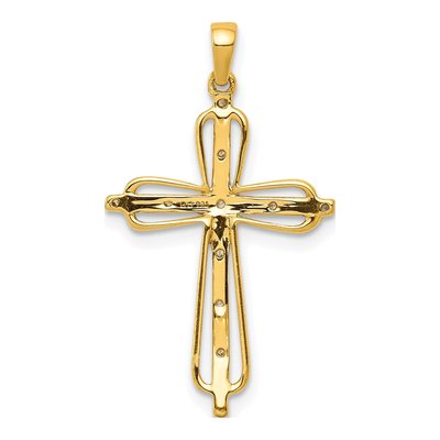 14K Yellow Gold Diamond Cross Pendant – view 4