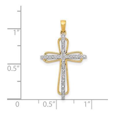 14K Yellow Gold Diamond Cross Pendant – view 5