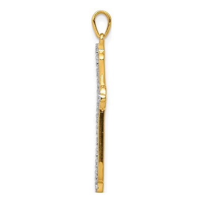 10K Yellow Gold 1/20 ct tw Diamond Cross Pendant – view 3