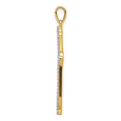 14K Yellow Gold 1/20 ct tw Diamond Cross Pendant – view 3