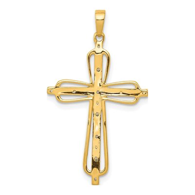 14K Yellow Gold 1/20 ct tw Diamond Cross Pendant – view 4