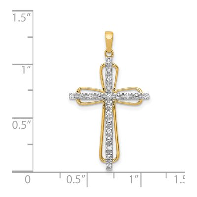 14K Yellow Gold 1/20 ct tw Diamond Cross Pendant – view 5