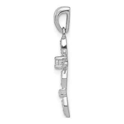 14K White Gold 1/20 ct tw Diamond Cross Pendant – view 3