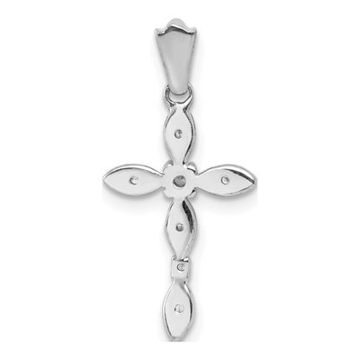14K White Gold 1/20 ct tw Diamond Cross Pendant – view 4