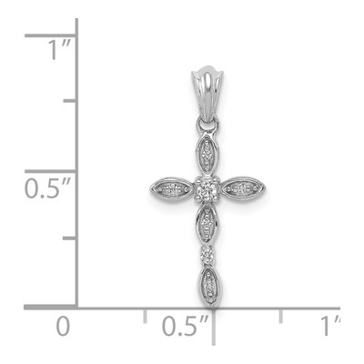14K White Gold 1/20 ct tw Diamond Cross Pendant – view 5
