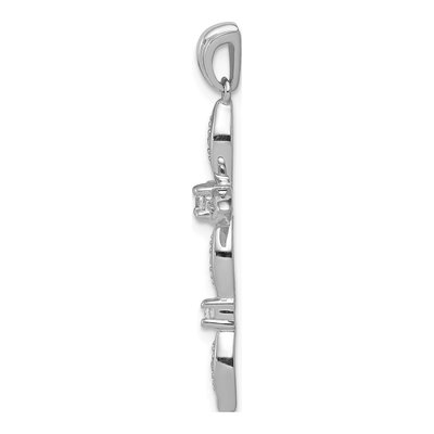 14K White Gold 1/10 ct tw Diamond Cross Pendant – view 3