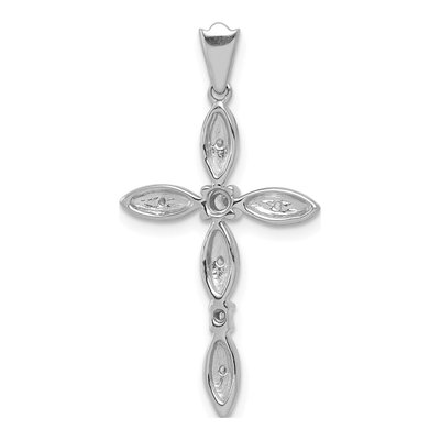 14K White Gold 1/10 ct tw Diamond Cross Pendant – view 4