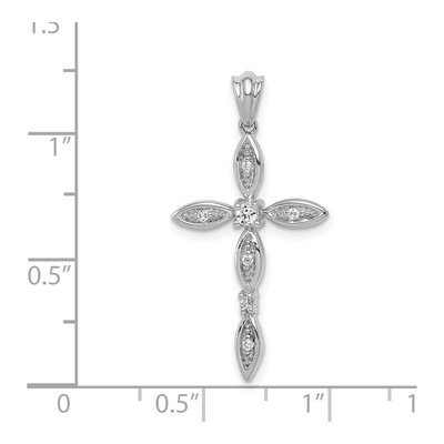 14K White Gold 1/10 ct tw Diamond Cross Pendant – view 5
