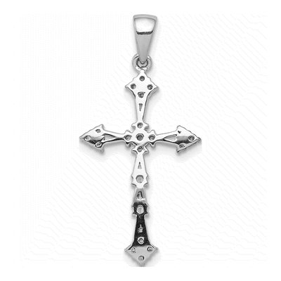 14K White Gold 1/4 ct tw Diamond Cross Pendant – view 3