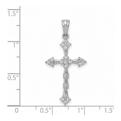 14K White Gold 1/4 ct tw Diamond Cross Pendant – view 4