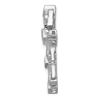 14K White Gold 1/6 ct tw Diamond Filigree Cross Slide Pendant – view 3